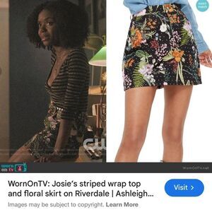 Topshop‎ Floral Crystal Denim Skirt